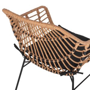 Стол с подлакътници метал и ратан Hm5864,01 58,5x60,5x80cm