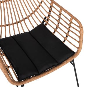 Стол с подлакътници метал и ратан Hm5864,01 58,5x60,5x80cm