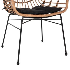 Стол с подлакътници метал и ратан Hm5864,01 58,5x60,5x80cm