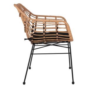 Стол с подлакътници метал и ратан Hm5864,01 58,5x60,5x80cm