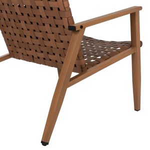 Стол с подлакътници от метал имитиращ дърво 63,5x75,5x77hcm Hm5868,01