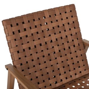 Стол с подлакътници от метал имитиращ дърво 63,5x75,5x77hcm Hm5868,01