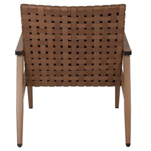Стол с подлакътници от метал имитиращ дърво 63,5x75,5x77hcm Hm5868,01