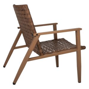 Стол с подлакътници от метал имитиращ дърво 63,5x75,5x77hcm Hm5868,01