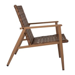 Стол с подлакътници от метал имитиращ дърво 63,5x75,5x77hcm Hm5868,01