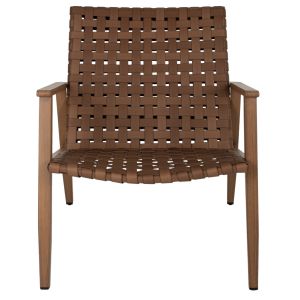 Стол с подлакътници от метал имитиращ дърво 63,5x75,5x77hcm Hm5868,01