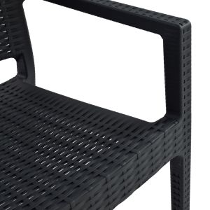 Стол с подлакътници, полипропилен, тъмно сив 57x55,5x89cm Hm5134,01