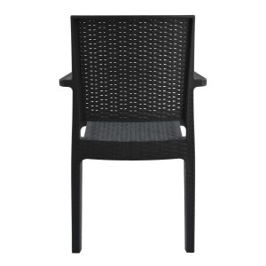 Стол с подлакътници, полипропилен, тъмно сив 57x55,5x89cm Hm5134,01