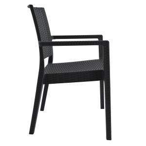 Стол с подлакътници, полипропилен, тъмно сив 57x55,5x89cm Hm5134,01