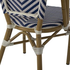 Стол тесктил и алуминий имитиращ бамбук Hm5860,02 46x56x88hcm
