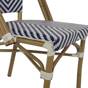 Стол тесктил и алуминий имитиращ бамбук Hm5860,02 46x56x88hcm