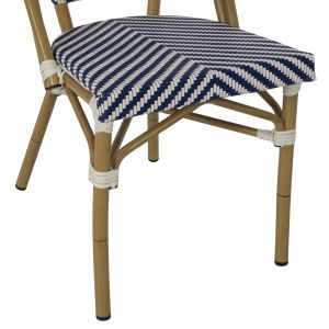 Стол тесктил и алуминий имитиращ бамбук Hm5860,02 46x56x88hcm