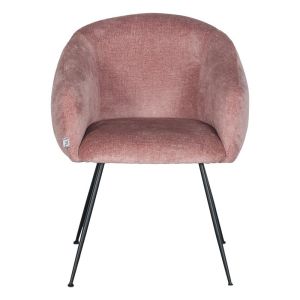 Стол-кресло 1280 в розов цвят дамаска с метални крака размери 62x60x79cm