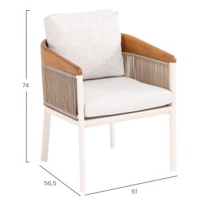 Стол-кресло Ethereal Sm6166 тиково дърво - полиетиленов каучук - олефин 60x63x84в см.