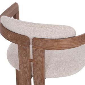 Стол-кресло за трапезария Kall Winsor Hm18247.01 бежово букле кафяви крака 56x45x73всм.