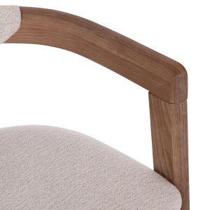 Стол-кресло за трапезария Kall Winsor Hm18247.01 бежово букле кафяви крака 56x45x73всм.