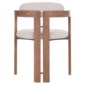 Стол-кресло за трапезария Kall Winsor Hm18247.01 бежово букле кафяви крака 56x45x73всм.