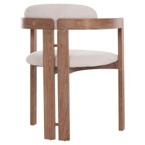 Стол-кресло за трапезария Kall Winsor Hm18247.01 бежово букле кафяви крака 56x45x73всм.