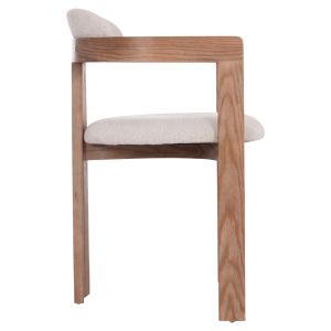 Стол-кресло за трапезария Kall Winsor Hm18247.01 бежово букле кафяви крака 56x45x73всм.