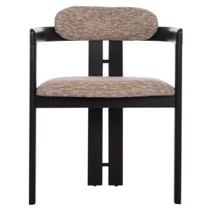Стол-кресло за трапезария Kall Winsor Hm18247.02 кафяво букле черни крака 56x45x73всм.