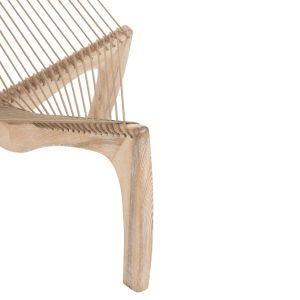 Стол-шезлонг Harp Hm9861 с рамка от масивно дърво ясен 85x101,5x128,5hcm за дневна и градина