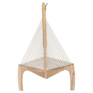 Стол-шезлонг Harp Hm9861 с рамка от масивно дърво ясен 85x101,5x128,5hcm за дневна и градина