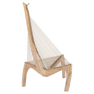 Стол-шезлонг Harp Hm9861 с рамка от масивно дърво ясен 85x101,5x128,5hcm за дневна и градина