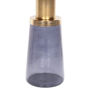 Side table Ballin blue glass-metal in gold D37.5x49.5cm Hm9725