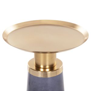 Side table Ballin blue glass-metal in gold D37.5x49.5cm Hm9725