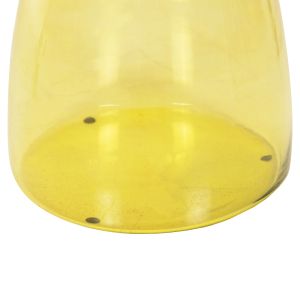 Side table Rane light green glass base-metal top in gold D36x47cm Hm9731