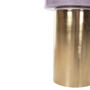 Side table Round Carmo purple glass top-gold metal base D39x54cm Hm9728