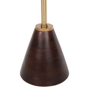 Side table Round Kappur mango wood in walnut color-metal in gold D38x62cm Hm9726