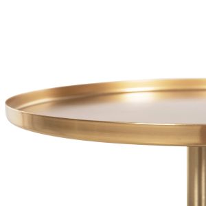 Side table Round Kappur mango wood in walnut color-metal in gold D38x62cm Hm9726