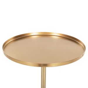Side table Round Kappur mango wood in walnut color-metal in gold D38x62cm Hm9726