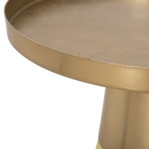 Side table Valery light green glass base-metal top in gold D39.5x52cm Hm9732