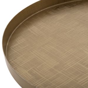 Side table Valery light green glass base-metal top in gold D39.5x52cm Hm9732