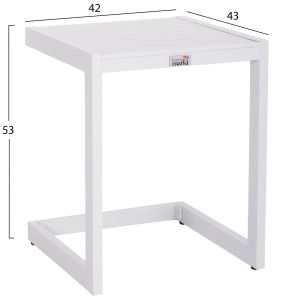 Side table for shelving with classic table Hm6274.01 aluminum in white 42x43x53cm.