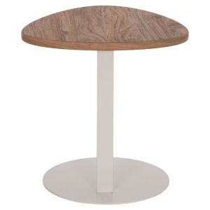 Oval side table Alper Hm18328 Mdf in sonama - metal base in white 50x50x51cm.