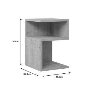 Caroly melamine side table in natural shade 29.6x31.4x45cm