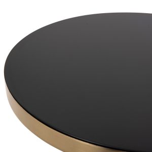 Side table Demmy black glass top and purple glass base - metal part in gold D41x48hcm Hm9727