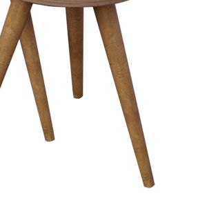 Perjene side tables set of 3, melamine and natural wood