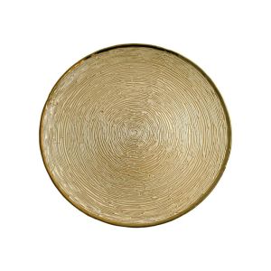 Glass round bowl Fl329 gold color 24cm
