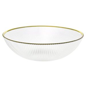 Стъклена купа със златен кант D25cm