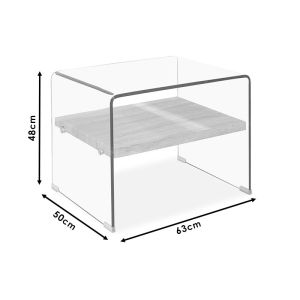Glass table Compton Clear Club Mdf top 63x50x48cm Glass Line