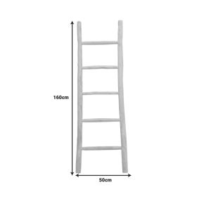 Стълба Morjeve естествен цвят тиково дърво 50x6x160см
