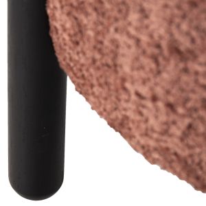 Табуретка Ewan розово букле -черни метални крака D45x36hcм Hm9596,02