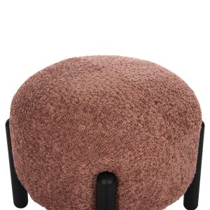 Табуретка Ewan розово букле -черни метални крака D45x36hcм Hm9596,02