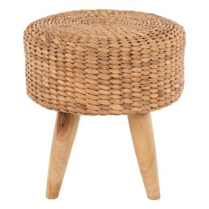 Табуретка Jim Hm7824 тиково дърво в естествен цвят - матирана седалка D43x43cm