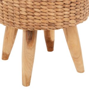 Табуретка Jim Hm7824 тиково дърво в естествен цвят - матирана седалка D43x43cm
