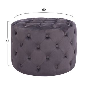 Табуретка Kassie Chesterfield сива плюшена дамаска Hm8406,01